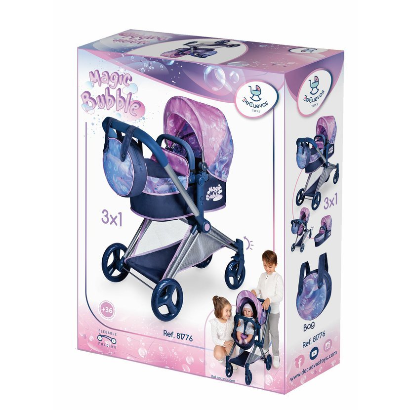 DeCuevas 81776 Skládací kočárek pro panenky 3 v 1 s taškou Magic Bubble 2024 - 73 cm - Obrázek 9