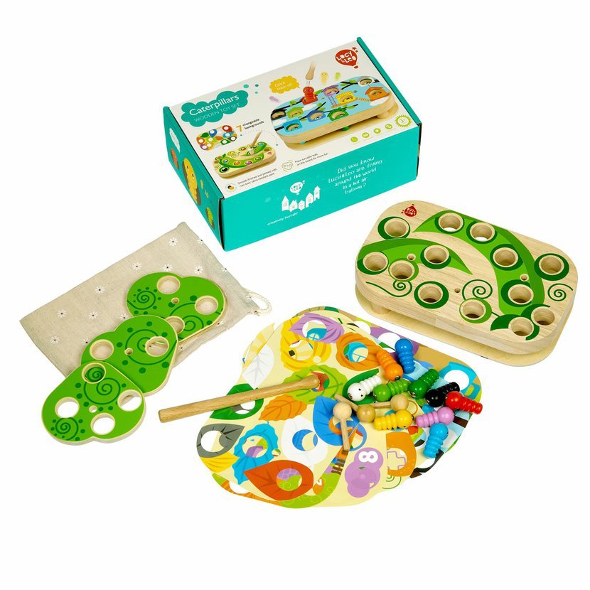 Lucy & Leo 261 Chytání housenek – dřevěná motorická stolní hra s magnety - Obrázek 9