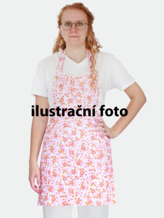 zástěra - dámská s laclem (šlová) – světlý potisk
