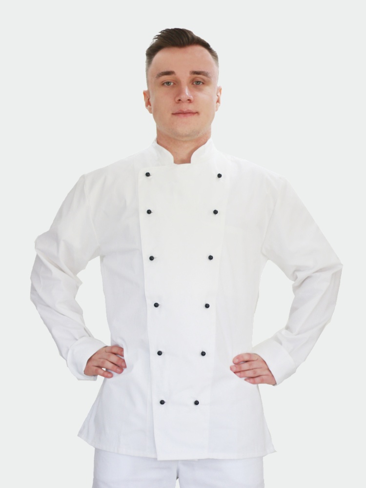 Bílý kuchařský rondon dvouřadý