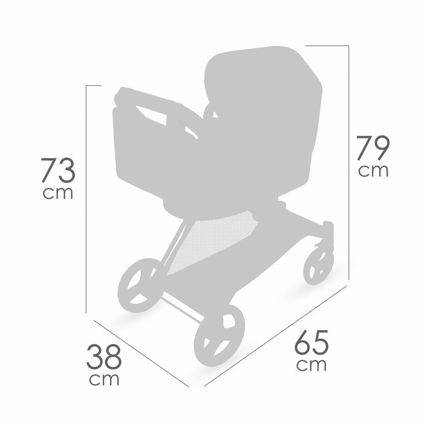 DeCuevas 81773 Skládací kočárek pro panenky 3 v 1 s taškou Capriccio 2025 - 73 cm - Obrázek 8