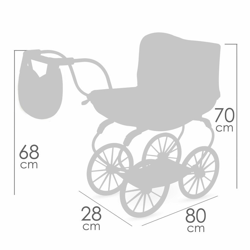 DeCuevas 87074 Kočárek pro panenky hluboký Tulipe 2025 - 68 cm - Obrázek 8