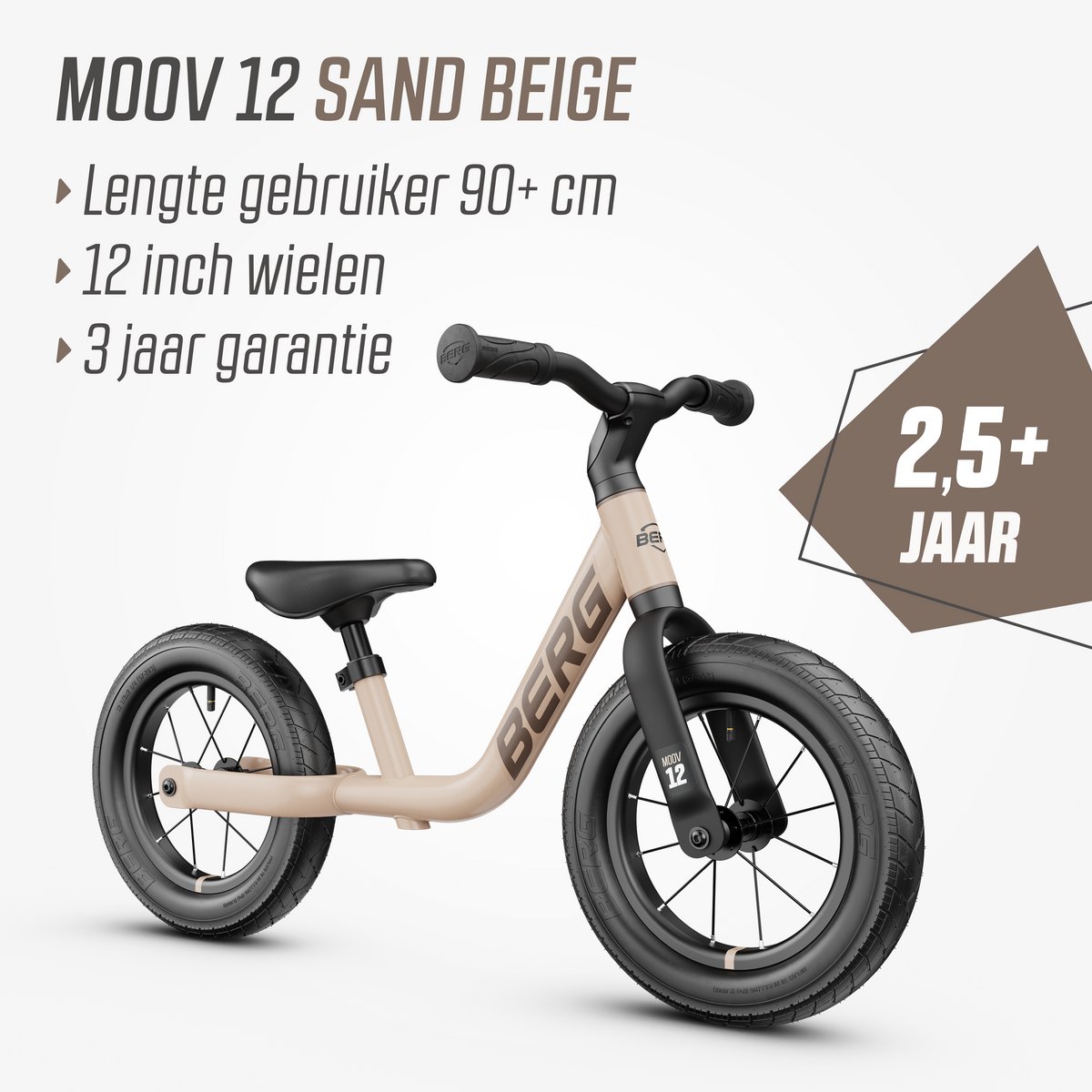 Dětské odrážedlo MOOV 12 Sand Beige - Obrázek 3