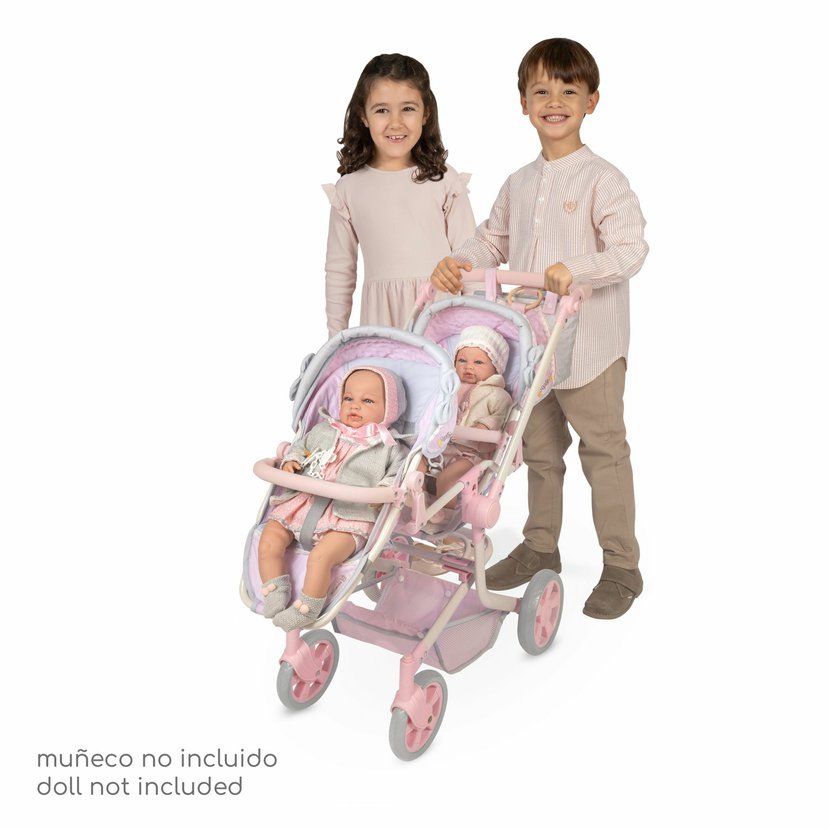DeCuevas 90875 Skládací kočárek pro dvojčata panenky s taškou Sophie 2025 - 91 cm - Obrázek 8