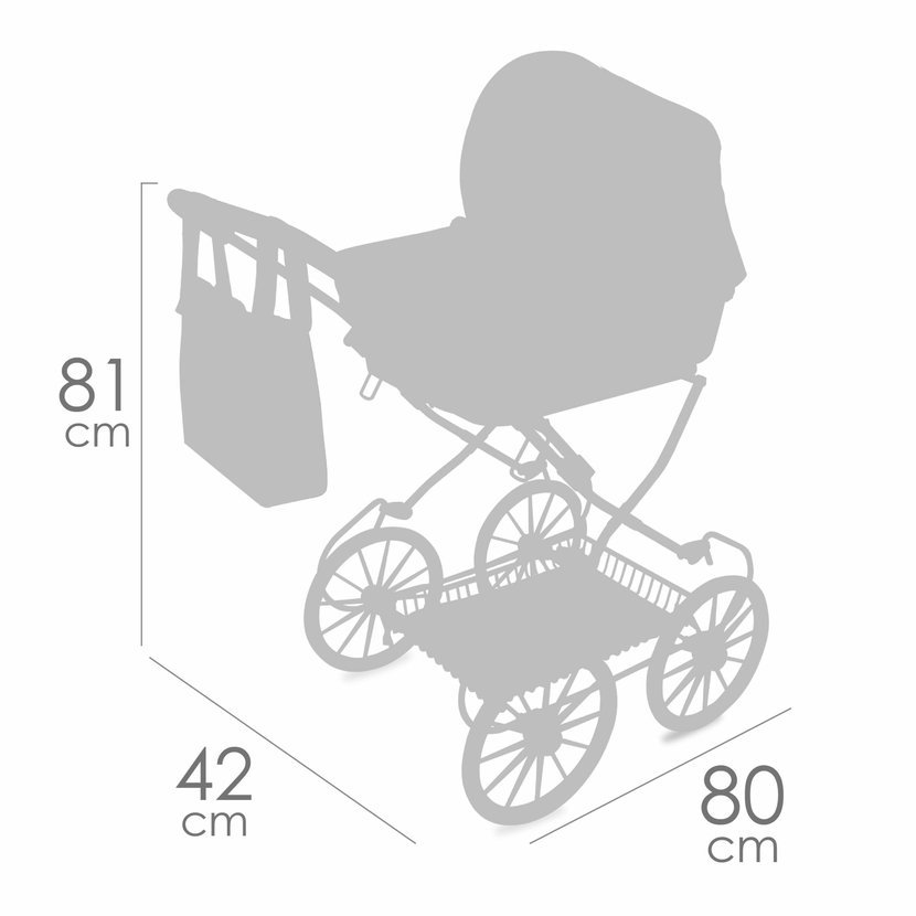 DeCuevas 80078A Skládací kočárek pro panenky s taškou Verona 2025 - 81 cm - Obrázek 8