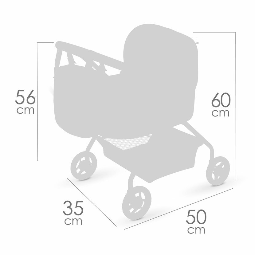 DeCuevas 86068 Můj první kočárek pro panenky s taškou Botanic 2026 – 56 cm - Obrázek 8