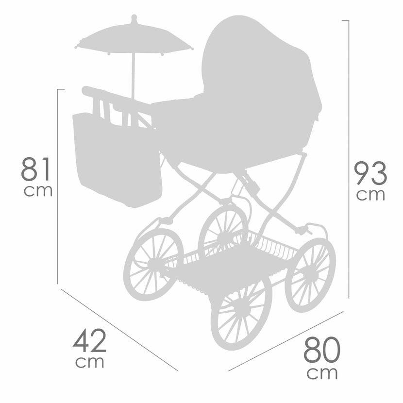 DeCuevas 81068 Skládací kočárek pro panenky s taškou a doplňky Botanic 2026 – 81 cm - Obrázek 9