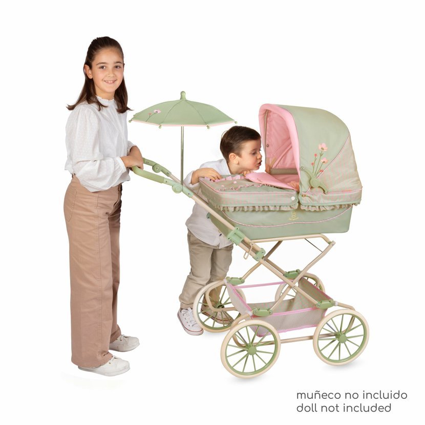 DeCuevas 82068 Skládací kočárek pro panenky REBORN se slunečníkem a doplňky Botanic 2026 – 90 cm - Obrázek 4