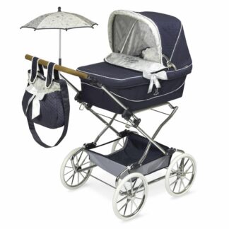 DeCuevas 82044 Skládací kočárek pro panenky REBORN se slunečníkem a doplňky VINTAGE 2023 - 90 cm
