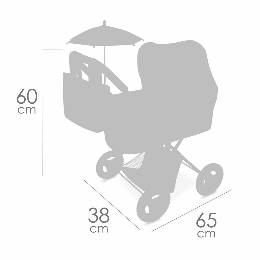 DeCuevas 85078 Skládací kočárek pro panenky se slunečníkem a taškou Verona 2024 - 60 cm - Obrázek 7