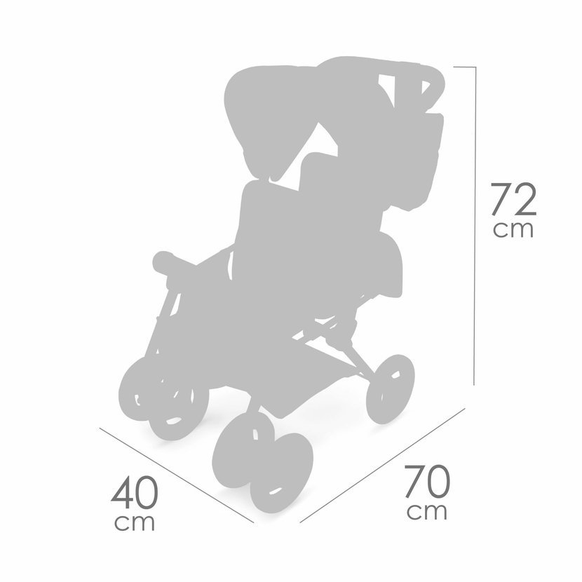 DeCuevas 90378 Skládací kočárek pro dvojčata panenky s taškou Verona 2024 - 72 cm - Obrázek 7