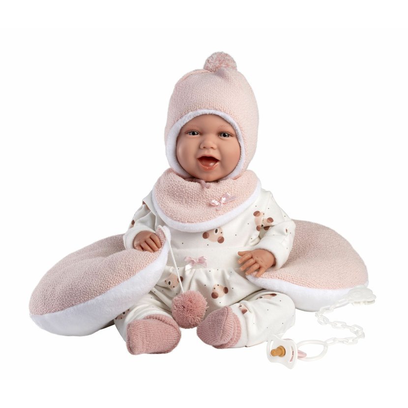 Llorens 74104 NEW BORN - realistická panenka miminko se zvuky a měkkým látkovým tělem - 42 cm - Obrázek 2