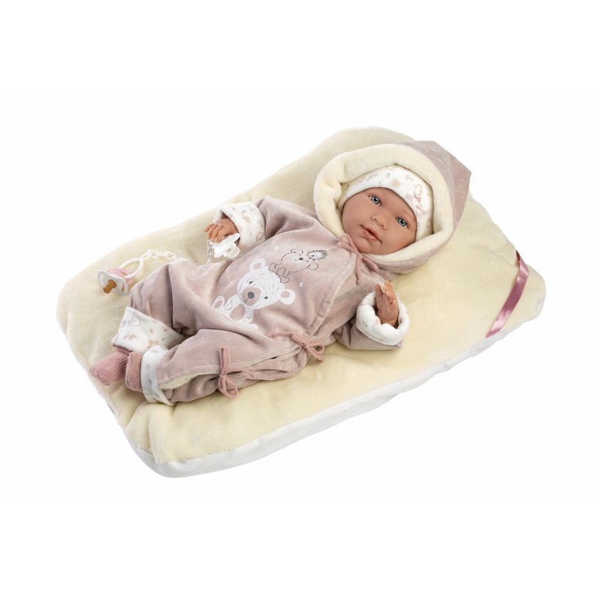 Llorens 74106 NEW BORN - realistická panenka miminko se zvuky a měkkým látkovým tělem - 42 cm
