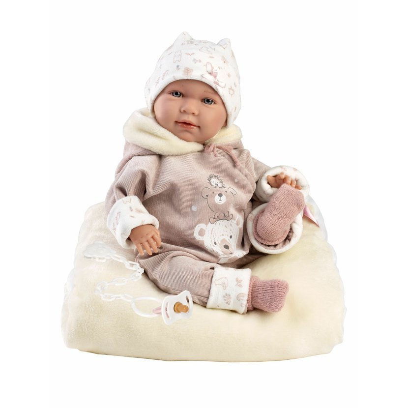 Llorens 74106 NEW BORN - realistická panenka miminko se zvuky a měkkým látkovým tělem - 42 cm - Obrázek 2