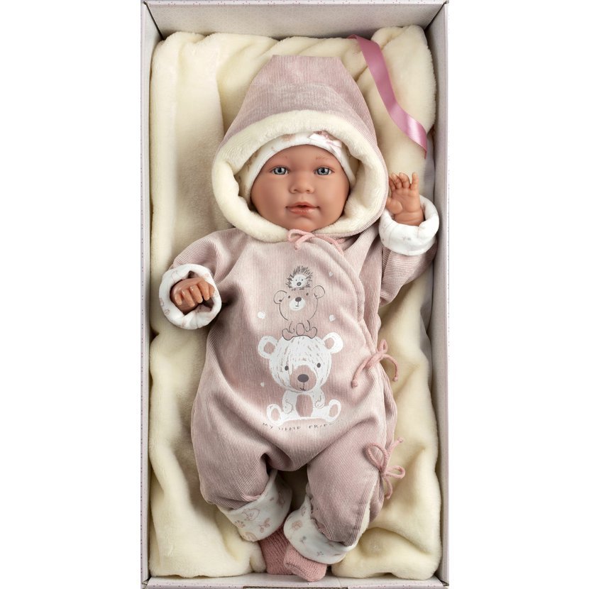 Llorens 74106 NEW BORN - realistická panenka miminko se zvuky a měkkým látkovým tělem - 42 cm - Obrázek 5