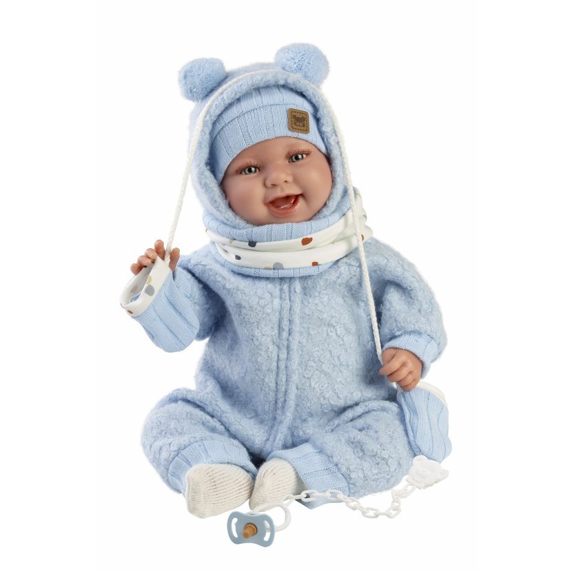 Llorens 84479 NEW BORN - realistická panenka miminko se zvuky a měkkým látkovým tělem - 44 cm - Obrázek 3