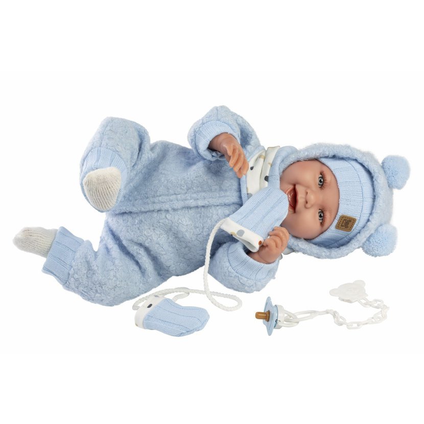 Llorens 84479 NEW BORN - realistická panenka miminko se zvuky a měkkým látkovým tělem - 44 cm - Obrázek 4