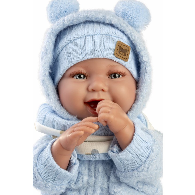 Llorens 84479 NEW BORN - realistická panenka miminko se zvuky a měkkým látkovým tělem - 44 cm - Obrázek 5