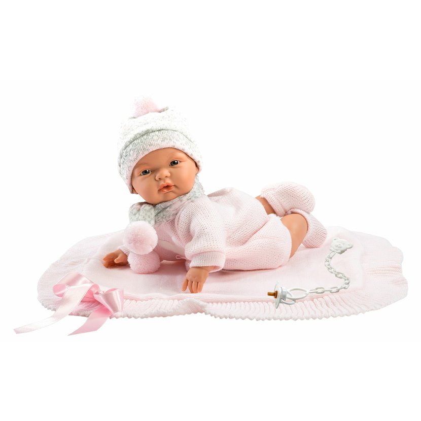 Llorens 38938 JOELLE - realistická panenka miminko se zvuky a měkkým látkovým tělem - 38 cm - Obrázek 2