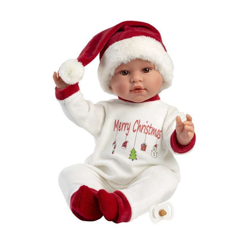 Llorens 74501 NEW BORN - realistická panenka miminko se zvuky a měkkým látkovým tělem - 45 cm