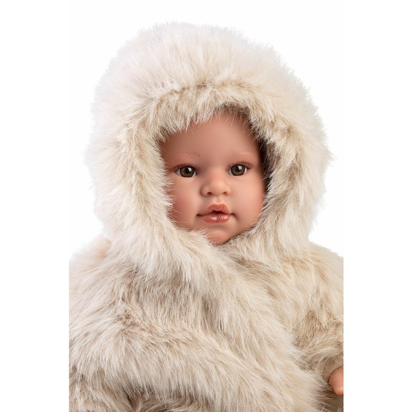 Llorens 74504 NEW BORN - realistická panenka miminko se zvuky a měkkým látkovým tělem - 45 cm - Obrázek 4