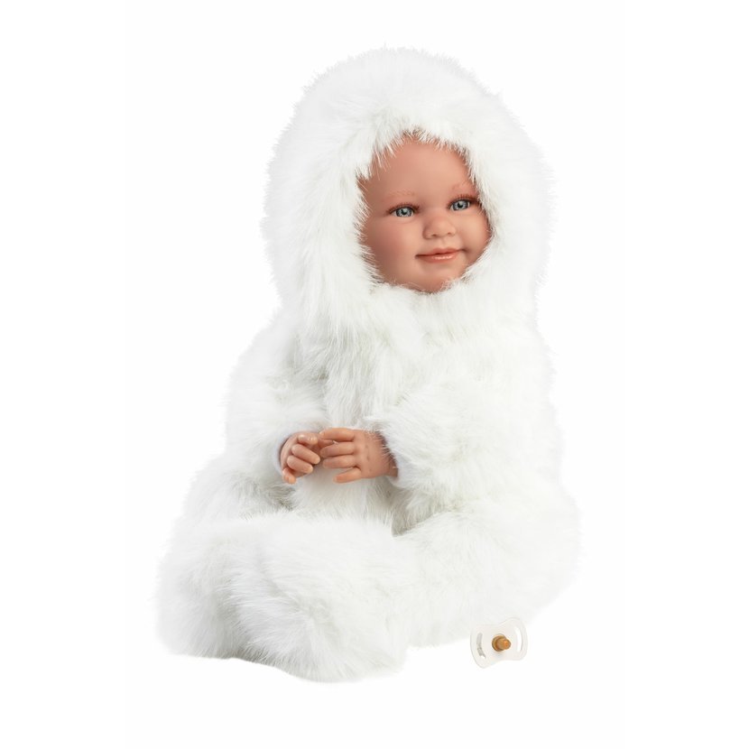 Llorens 74505 NEW BORN - realistická panenka miminko se zvuky a měkkým látkovým tělem - 45 cm