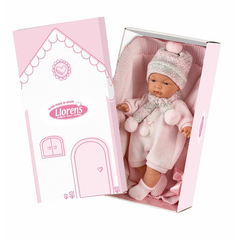 Llorens 38938 JOELLE - realistická panenka miminko se zvuky a měkkým látkovým tělem - 38 cm - Obrázek 3