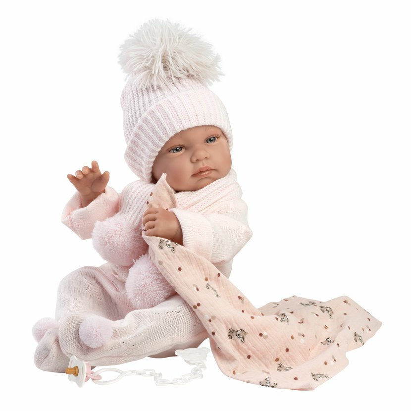 Llorens 84338 NEW BORN HOLČIČKA - realistická panenka miminko s celovinylovým tělem - 43 cm - Obrázek 2
