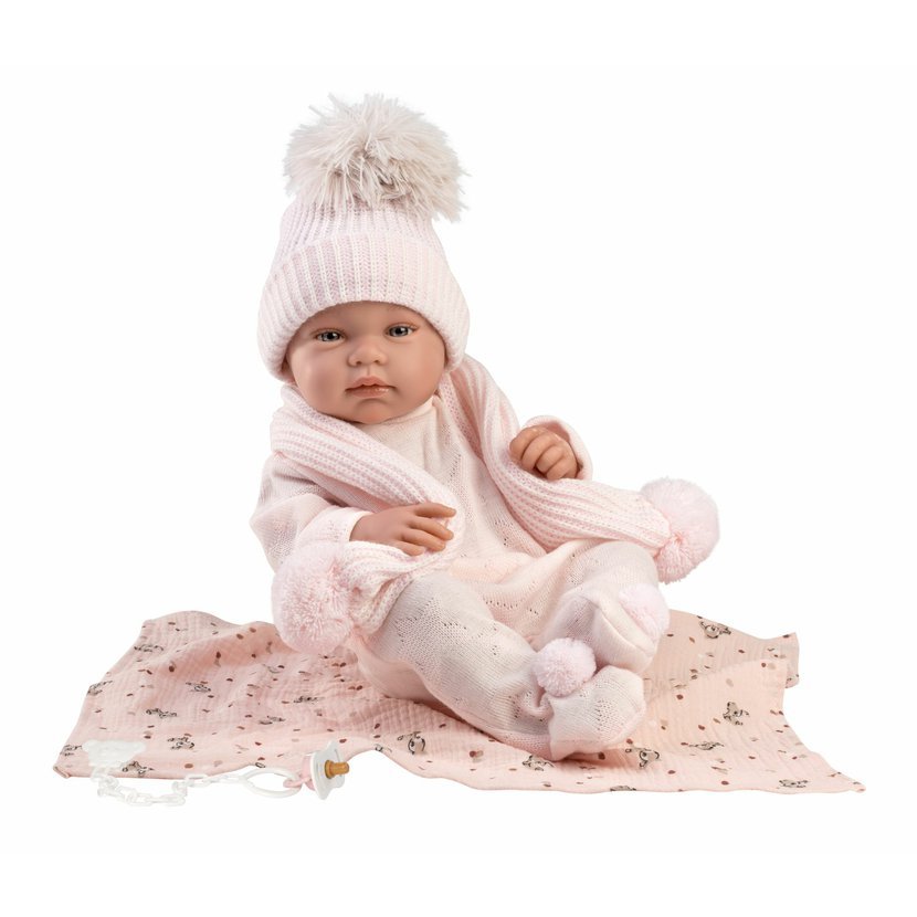 Llorens 84338 NEW BORN HOLČIČKA - realistická panenka miminko s celovinylovým tělem - 43 cm - Obrázek 3