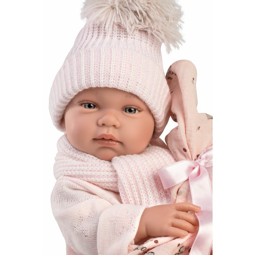 Llorens 84338 NEW BORN HOLČIČKA - realistická panenka miminko s celovinylovým tělem - 43 cm - Obrázek 4