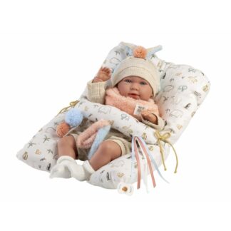 Llorens 74128 NEW BORN - realistická panenka miminko se zvuky a měkkým látkovým tělem - 42 cm
